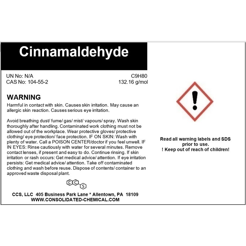 Cinnamaldehyde High Purity Aroma Compound (30mL (1 Fl Oz))