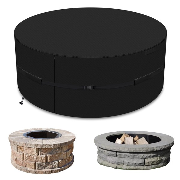 Fire Pit Cover, 48 Inch Outdoor Patio Round Built in