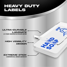 Hand Soap Label for Soap Dispenser | Commercial Hand Soap Sticker Label for Wall Mounted Dispenser | Business, Office, and Home Use | Waterproof, Ultra-Durable – USA Made (2x1 inch), 20 Labels
