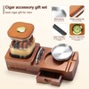 SEMKONT Cigar Humidor and Ashtray Set,Wooden Tray with Acrylic Humidor