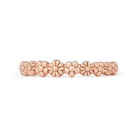 Pura Vida Rose Gold Floral Stackable Ring - Sterling Silver Band Design - Size 5