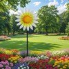Decorative Metal Garden Daisy Wind Spinner, Decorative Garden Stakes, Daisy