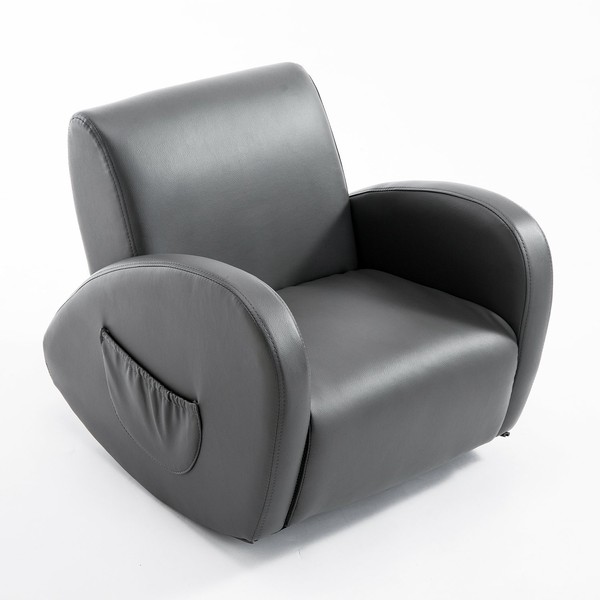 Qaba Kids Sofa Rocking Chair with Side Pocket, PU Leather