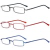 REAVEE 3 Pack Slim Pen Reading Glasses Small Tube Stylish