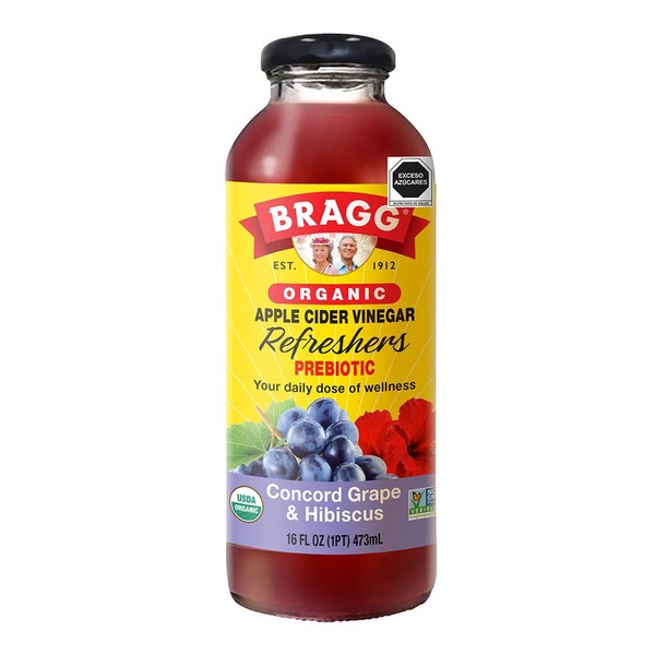 Bragg - Bebida de Vinagre de Sidra de Manzana Sabor Uva Orgánica 473Ml