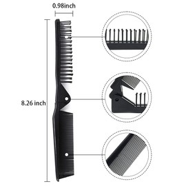 Folding Hair Brush and Comb - 2pcs Foldable Travel Hair Brushes for Women,Plastic Portable Travel Hair Brush Pocket Hair Comb,Double Headed Mini Travel Comb,Plastic Folding Comb Anti-Static Hair Comb