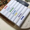 Warwick & Vance Pack Of 7 Mens/Gentlemens White Handkerchiefs, Embroidered