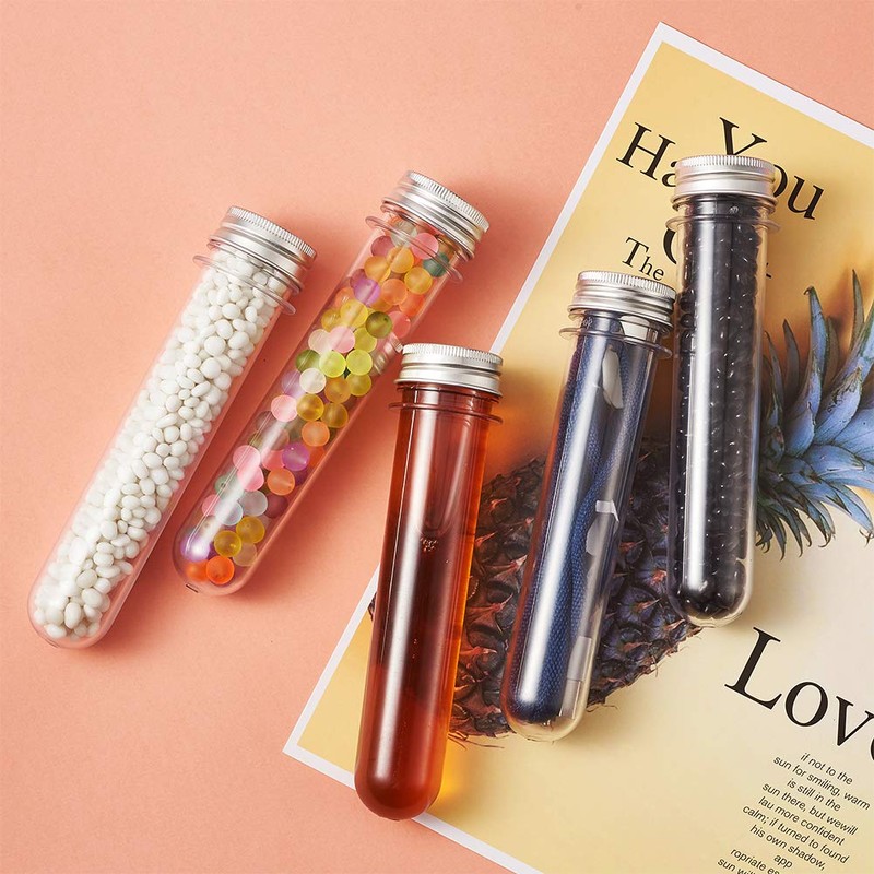 Magibeads 12Pcs Clear Tube Plastic Bead Containers with Lids 5.9