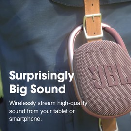 JBL Clip 4, Green - Portable Bluetooth 5.1 Speaker - Up to 10 Hours of Play - Waterproof & Dust Resistant - Includes Noise & Echo-Canceling Speakerphone