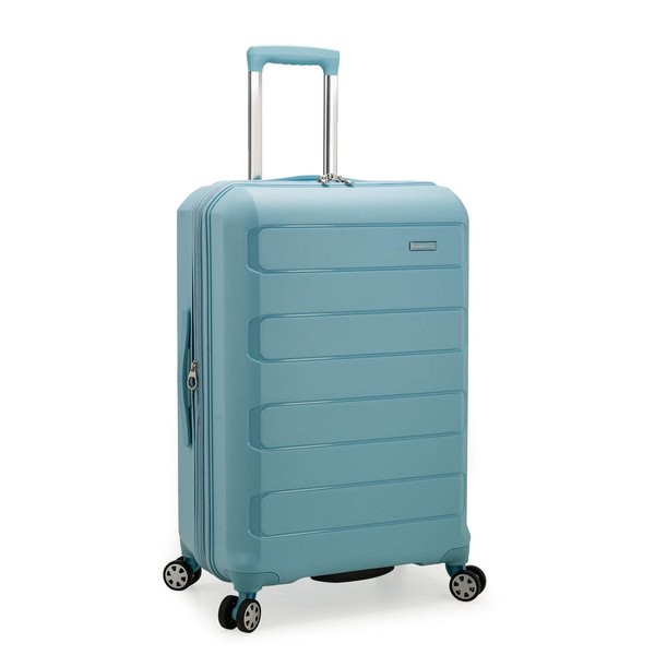 Traveler's Choice Pagosa Indestructible Hardshell Expandable Spinner Luggage, Baby Blue,