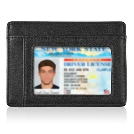 AuMoHall RFID Blocking Slim Wallet for Men & Women, Ultra-Thin Minimalist Front Pocket Card Holder Wallet for ID, Cash & Credit Cards, Travel Friendly Design, Black