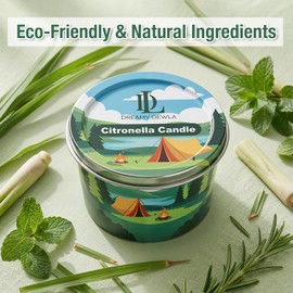 DL DREAMY DEWLA Citronella Candles Outdoor, Soy Wax 2.2 oz 9 Pack