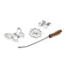 Fox Run Rosette Iron Set With Handle, Cast-Aluminum, Butterfly, Flower,