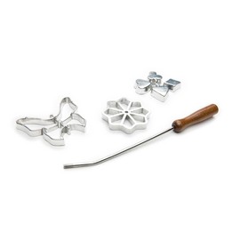 Fox Run Rosette Iron Set With Handle, Cast-Aluminum, Butterfly, Flower, and Card Suits