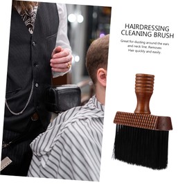 Beavorty Hairdressing Brush Wooden Handle Barber Neck Duster Soft Hair for Hair Salon Easy to Use Comfortable to Hold