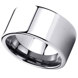 DoubleAccent 12mm Titanium Wedding Bands Wedding Bands Promise Rings Flat Top Wide Men's Comfort Fit Ring