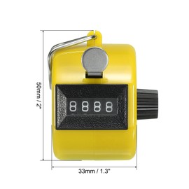 PATIKIL Clicker Counter, Handheld Tally Counter Mechanical 4-Digit Number Click Pitch Counter for Coaching Knitting, Golf, Lap, Fishing, Yellow