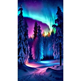 Aurora Diamond Painting Kits for Adults,5D Diamond Art Kits for Adults,Full Drill Round Diamond Dots Gem Craft Art Kits for Wall Decor12x16in
