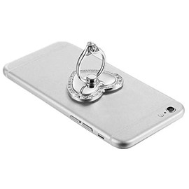 Cell Phone Ring Holder Grip Turns 360° Degrees & 180° Degrees Adjustable to Fit Your Needs Helps Stabilize Phone for Selfies and Wall Hook 4 Colors Available Heart Design 62902 (D - Silver)