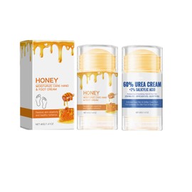 Urea Foot Cream,Honey Foot Balm,Urea Cream 60 Percent for Feet, Moisturiser for Dry Cracked Hand & Feet Care Stick,Deep Hydration and Moisturizing for Women and Men (2 Pcs)