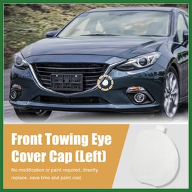 Motoforti Pearl White Front Bumper Tow Hook Towing Eye Cover Cap Replacement BHN1-50-A11-BB for Mazda 3 2014 2015 2016 Long-Lasting