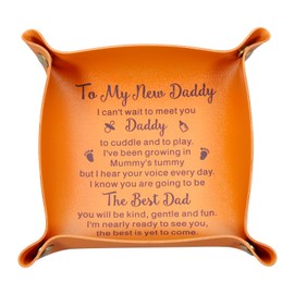 New Dad Gifts from Daughter Son Wife First Time Dad Gifts for New Dad Step Dad Gender Reveal Gifts First Time Dad Father to Be Expectant Dad Gifts Birthday Christmas Leather Tray Summer Fathers Gifts