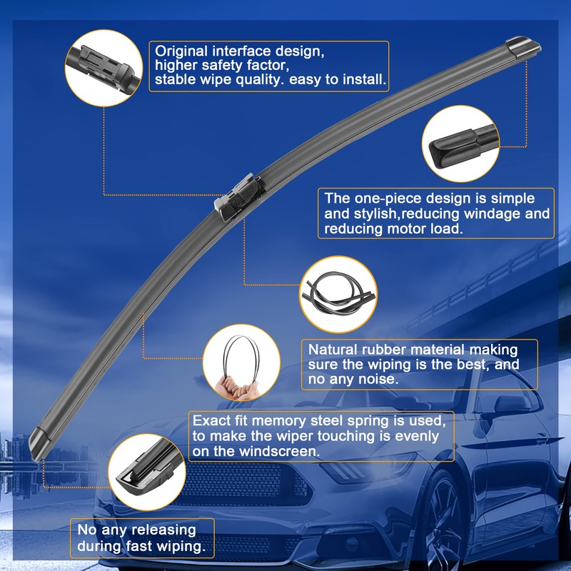 RAINTOK Windshield Wiper Blade Set Replacement for Lexus RX350 2016