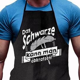 Shirtoo Barbecue Apron Das Schwarze kann Man abkratzen - Funny Gift for Real Men and Barbecue Fans