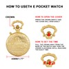 LED Gold Right Locomotive Len's Quartz Men's Pocket Watch, Arabic
