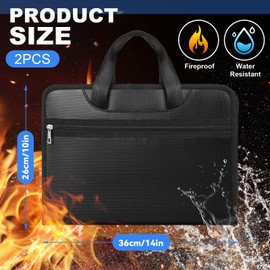 Henoyso 2 Pcs Fireproof Accordion File Organizer 13 Pockets Document Organizer with Handle Transparent Expanding File Folder with Zipper Labels Waterproof Document Storage for Letter A4 Files