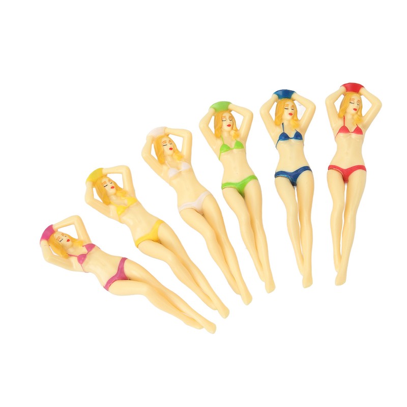6PCS Funny Golf Tees Plastic Lady Bikini Girl Golf Tees
