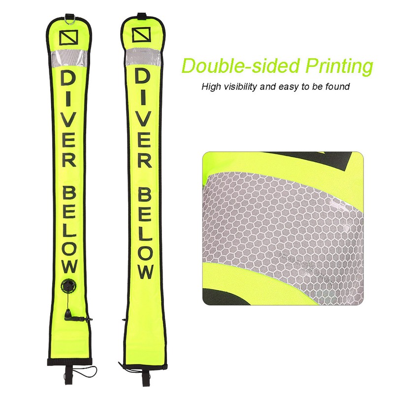 High Visible Inflatable Scuba Diving SMB Surface Signal Marker Buoy(Fluorescence