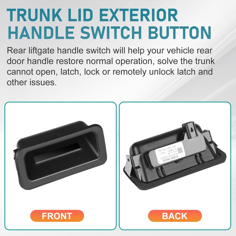 ANDO RACING 81260-1M500, 81260-A6200, Outside Trunk Lid Lock Handle Button,