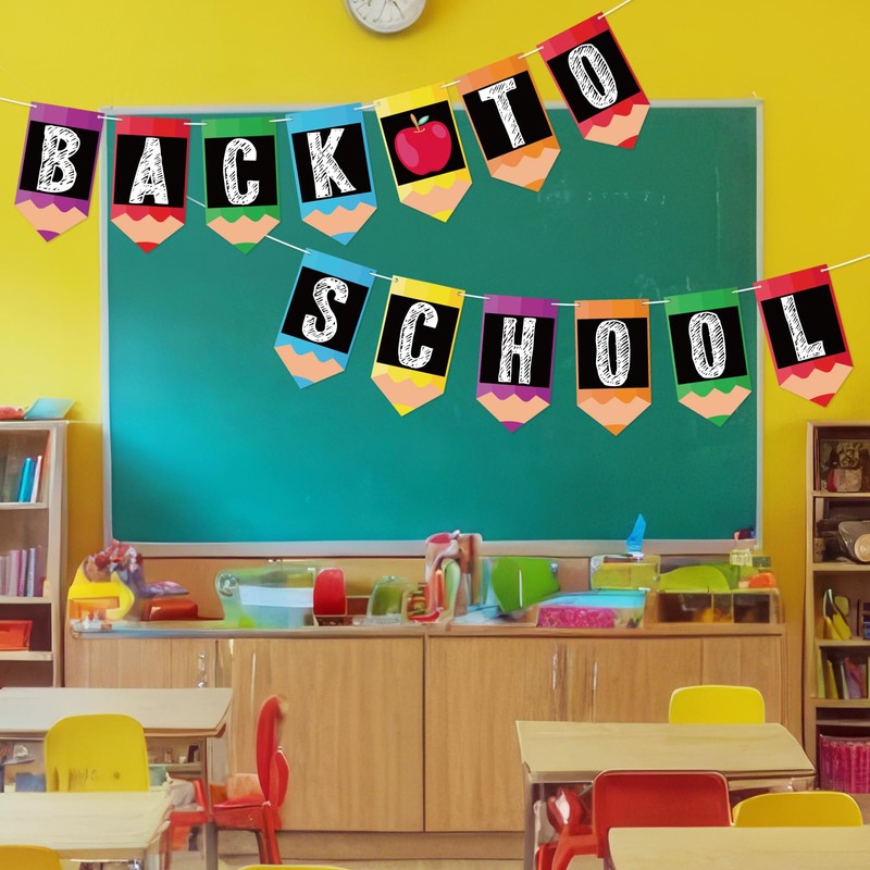 Hooqict Welcome Back to School Banner Garland for Classroom Bulletin