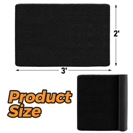 Hearth Rug Fireproof, 2' x 3' Fireplace Mat, Non-Slip Fireplace Rugs Fireproof, Hearth Pad Protects Home Décor Hardwood Floor and Carpet from Sparks and Embers Wood Stove, Black