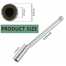 Crozgan 14mm Spark Plug Socket Thin Wall Long Spark Plug Socket Universal Joint Extension Swivel Magnetic Long Spark Plug Socket Set 3/8 Inch 360°Rotatable 12 Point for N54 N55