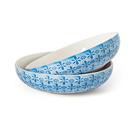BlissHome Nadiya Hussain Supper Bowl Embossed Blue 2 Piece Set,19 cm x 5 cm