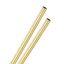 M METERXITY 2-Pack 300mm Brass Round Tube, 10mm OD 0.5mm Wall Thickness H65 Brass Seamless Tubing for Construction/Machining/DIY Crafting, Metal Straight Pipe [0.39x0.02x11.8IN]