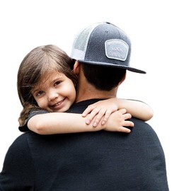 DadBod Apparel DB Support Your Local Girl Dad Hat (Charcoal/White) Flat Bill Trucker - Classic Snapback Baseball Cap Dad Gang Father Gifts for Men