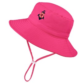 Baby Girl Sun Hat Anchor UPF 50+ Sun Protective Babies Little Girls Summer Bucket Hat Embroidery Beach hat 1-3 Years
