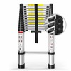 12.5FT Telescoping Ladder, Aluminum extendable Ladder, Retractable Extension Ladder for