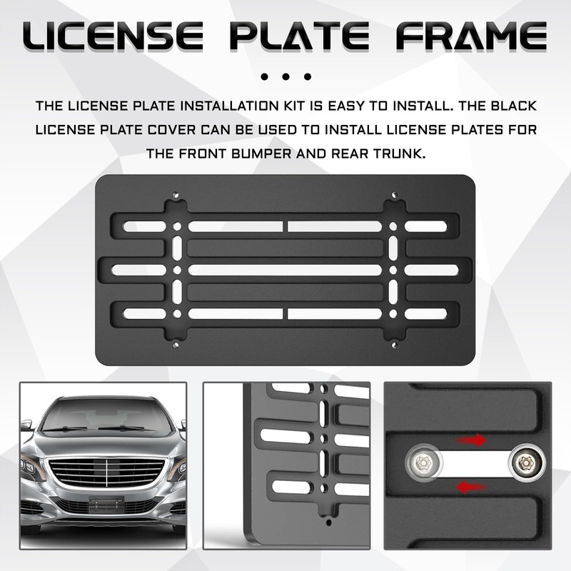 QKYS License Plate Holder, No Drill Front Licenses Plate Bracket