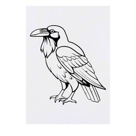 Azeeda 'Karikatur, Rabe' Temporäres Tattoo - Hautfreundlicher & Ungiftiger Abziehbild · Wasserfest (TO00073529)