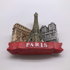 Paris France Eiffel Tower 3D Refrigerator Magnet - Resin Souvenir Fridge Decoration for Home, Kitchen, Office