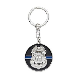 Hero's Valor Police Officer Badge Keychain Challenge Coin Prayer 1-Pack (Single Item)