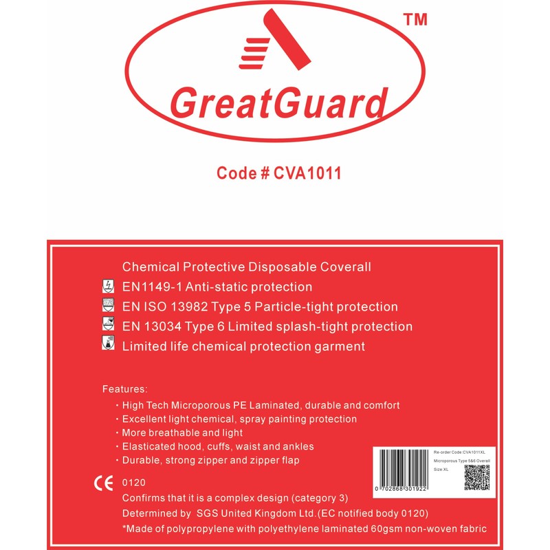 Disposable Coverall Overall Suit,Full Body Protective,Heavy-Duty Protective Suits Chemical Protection