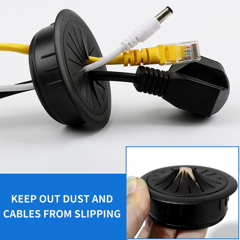 5PCS Flexible Desk Grommet,50mm/2 inch Grommet Aperture, Wire Cord Grommets