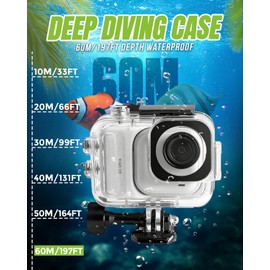 Underwater Housing Case for Insta360 GO Ultra,Deep Dive Case with High Transmission Glass Lenss Protector,60m/197ft Waterproof Case