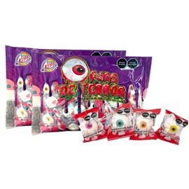 Malvavisco Ojos de Terror | 2 pack, 2 bolsas de gomitas de 300g c/u, cada bolsa con 55 piezas | Dulces halloween, gomitas para Día de Muertos