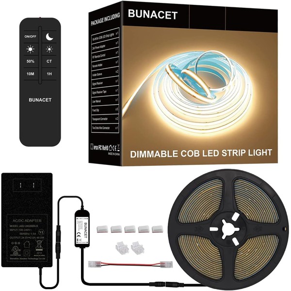 BUNACET COB LED Strip Lights 2880LEDs, Bright COB LED Lights